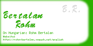 bertalan rohm business card